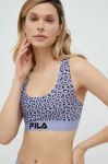 Спортивний бюстгальтер Fila колір фіолетовий візерунок Спортивний бюстгальтер Fila колір фіолетовий візерунок