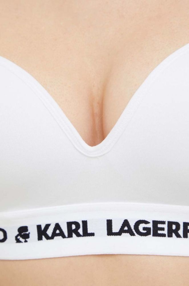 Бюстгальтер Karl Lagerfeld колір білий однотонний фото 4