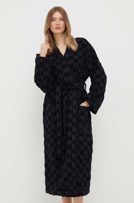 Бавовняний халат Karl Lagerfeld колір чорний