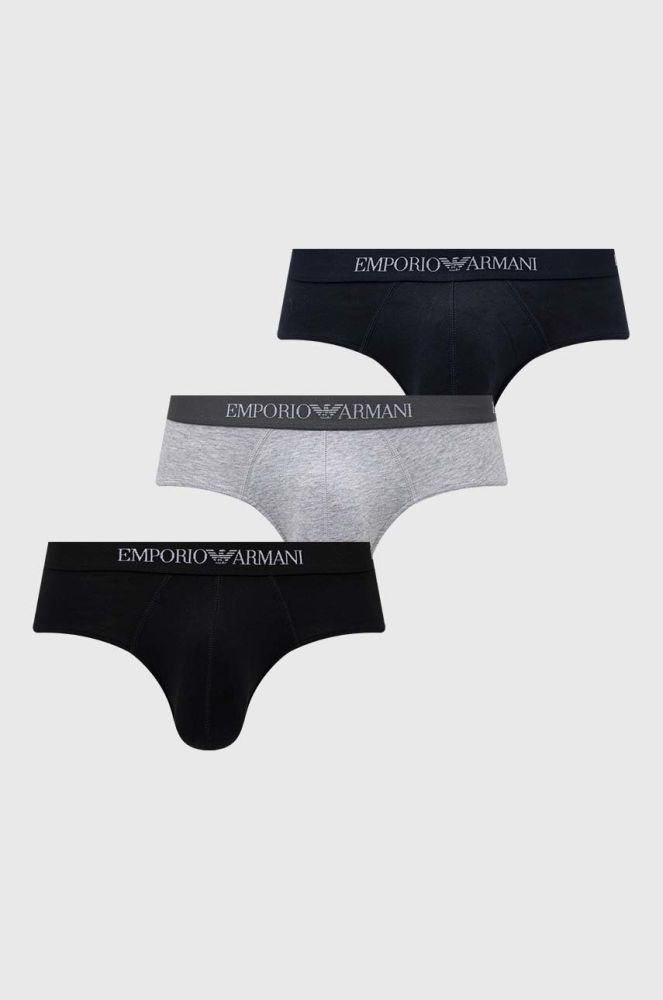 Бавовняні сліпи Emporio Armani Underwear 3-pack колір синій