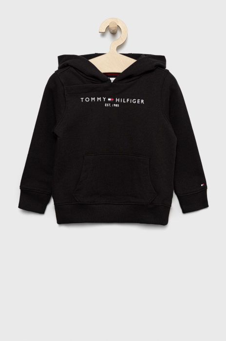 Дитяча бавовняна кофта Tommy Hilfiger колір чорний з аплікацією (2557832)