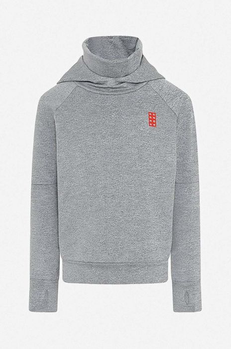 Дитяча кофта Lego колір сірий з капюшоном з принтом Bluza Lego Wear Lwsaipal 609 Hoodie 11010566 590