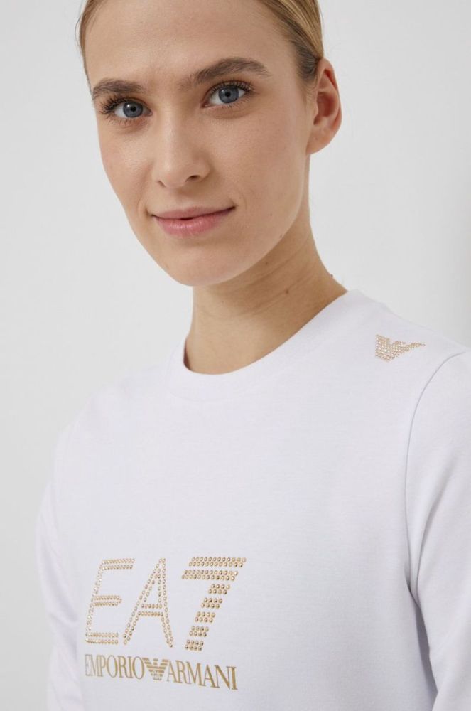 Кофта EA7 Emporio Armani жіноча колір білий з аплікацією (2502718) фото 4