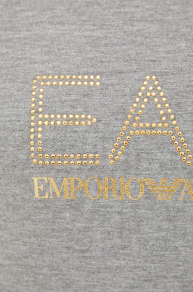 Кофта EA7 Emporio Armani жіноча колір сірий з аплікацією фото 5