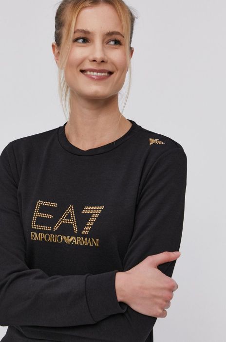 Кофта EA7 Emporio Armani жіноча колір чорний з аплікацією (1456828)
