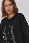Бавовняна кофта Armani Exchange жіноча колір чорний з аплікацією (1564139)
