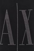 Бавовняна кофта Armani Exchange жіноча колір чорний з аплікацією (1564139)