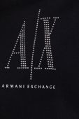 Бавовняна кофта Armani Exchange жіноча колір чорний з аплікацією (1768245)