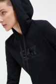 Кофта EA7 Emporio Armani жіноча колір чорний з капюшоном з принтом (3385615)