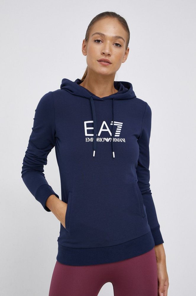 Кофта EA7 Emporio Armani жіноча колір синій гладка (1589664)