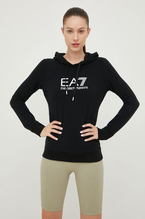 Кофта EA7 Emporio Armani жіноча колір чорний однотонна (2546418)