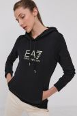 Кофта EA7 Emporio Armani жіноча колір чорний гладка