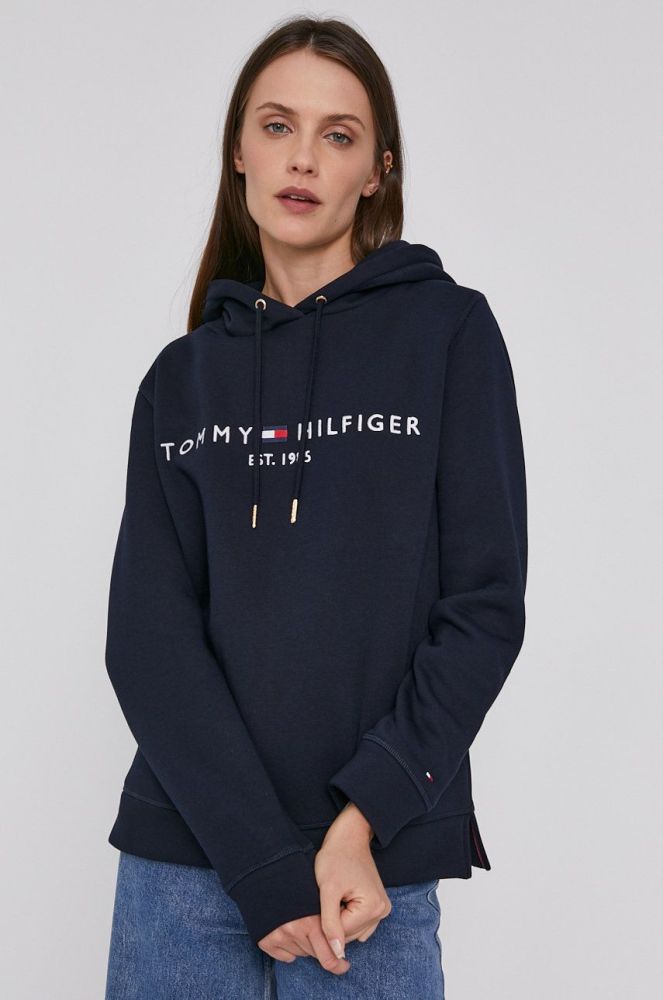 Кофта Tommy Hilfiger жіноча колір синій з аплікацією (1525940)