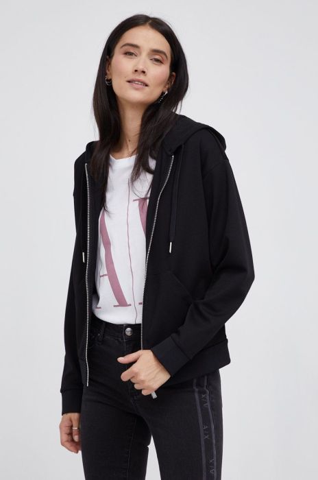 Кофта Armani Exchange жіноча колір чорний гладка