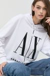 Бавовняна кофта Armani Exchange жіноча колір білий з аплікацією (2531014)