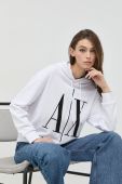 Бавовняна кофта Armani Exchange жіноча колір білий з аплікацією (2531014)