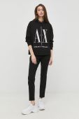 Бавовняна кофта Armani Exchange жіноча колір чорний з аплікацією (2531019)