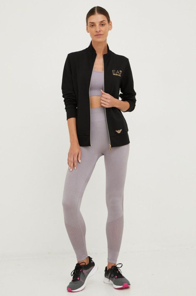 Кофта EA7 Emporio Armani жіноча колір чорний з аплікацією (2596229) фото 2