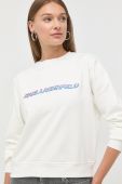 Бавовняна кофта Karl Lagerfeld жіноча колір білий з аплікацією (2489200)