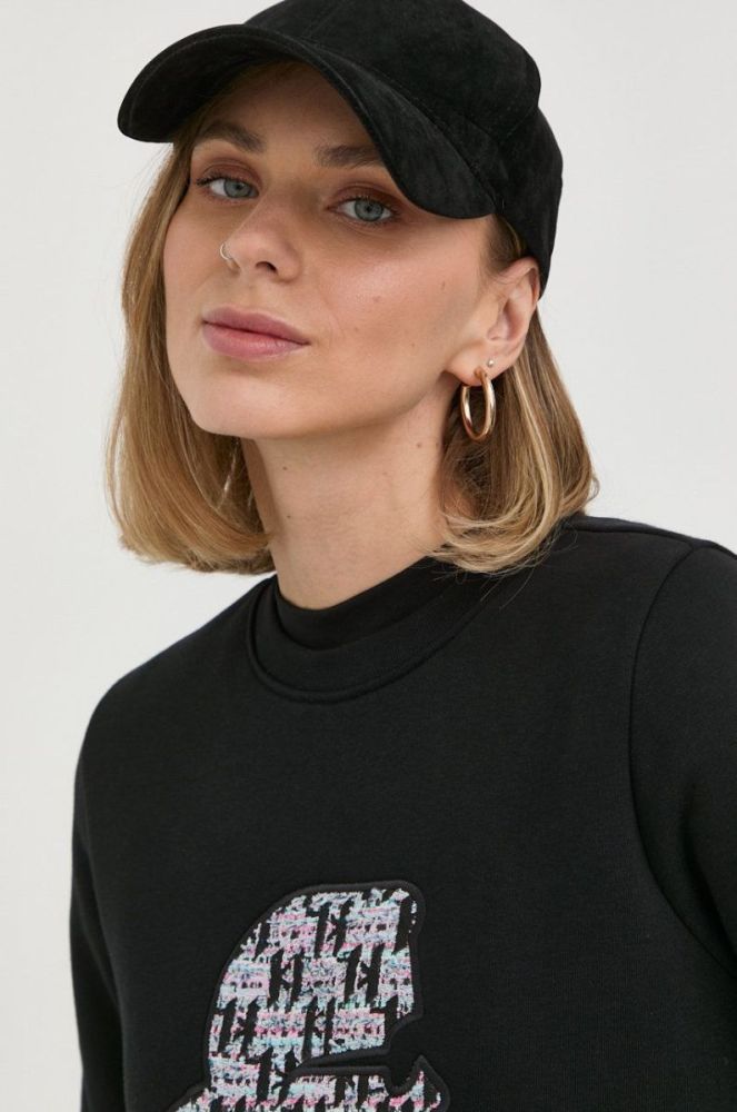 Кофта Karl Lagerfeld жіноча колір чорний з аплікацією (2503191) фото 4