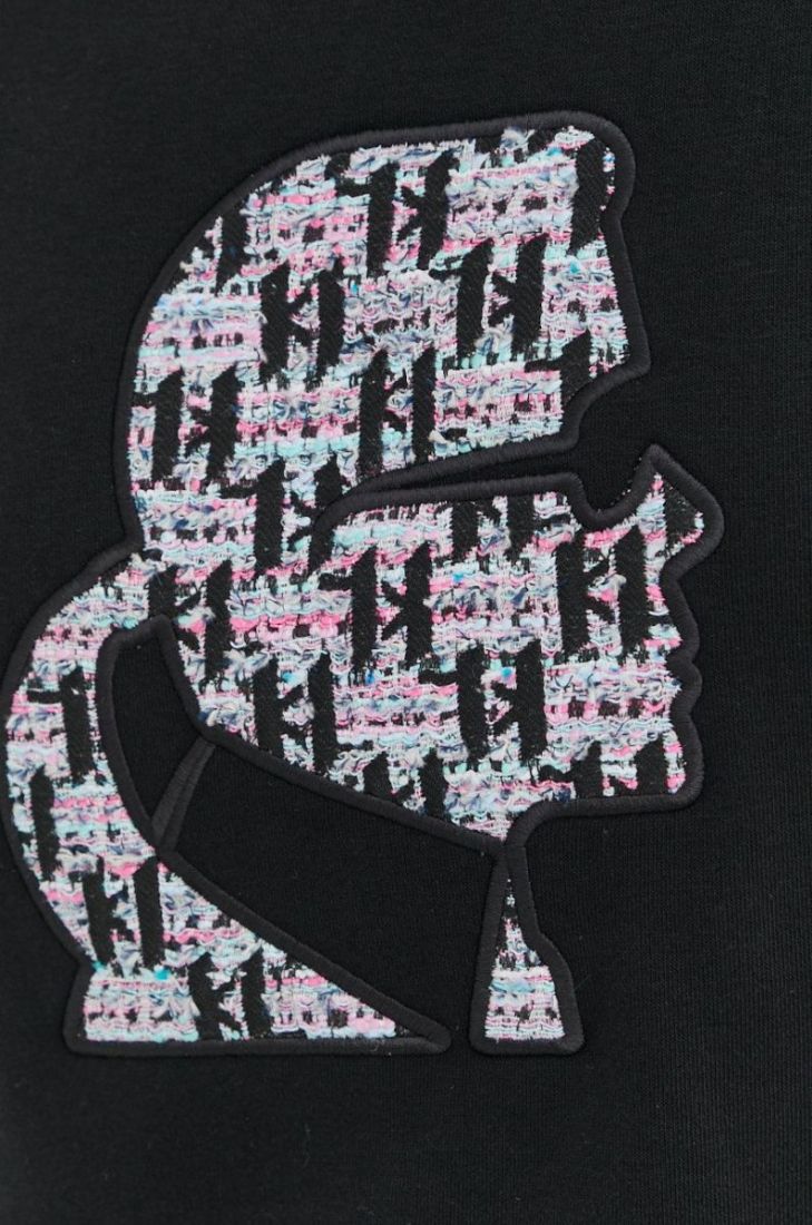 Кофта Karl Lagerfeld жіноча колір чорний з аплікацією (2503191)