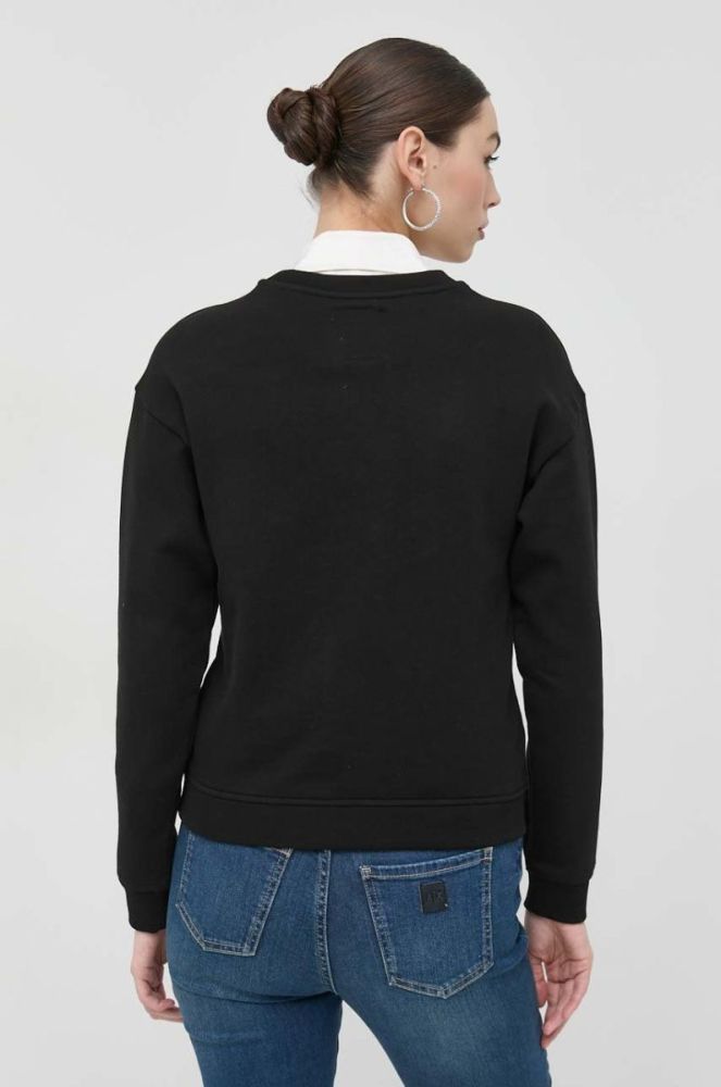 Бавовняна кофта Armani Exchange жіноча колір чорний з аплікацією (2956851) фото 3
