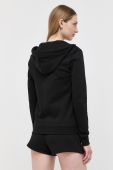 Бавовняна кофта Armani Exchange жіноча колір чорний з капюшоном з аплікацією