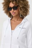 Кофта Armani Exchange жіноча колір білий з капюшоном з аплікацією
