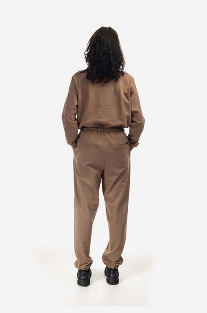 Бавовняна кофта Ellesse Sappan Sweatshirt жіноча колір коричневий з принтом SGM13149-BROWN фото 3