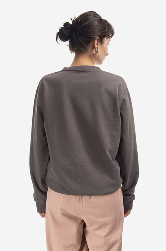 Бавовняна кофта Ellesse Sappan Sweatshirt жіноча колір сірий з принтом SGM13149-BROWN фото 3