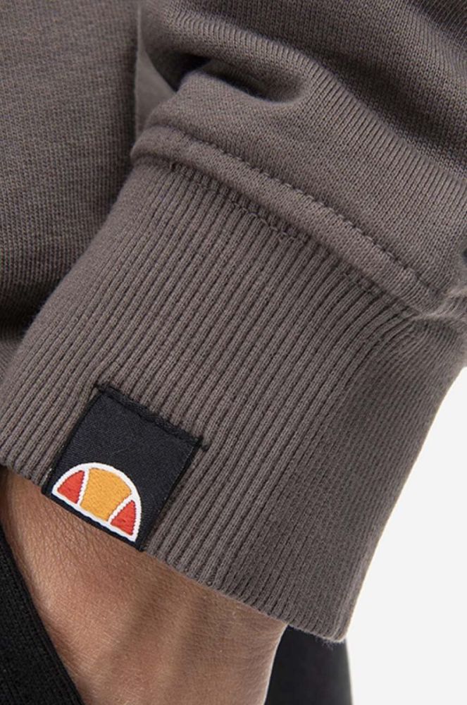 Бавовняна кофта Ellesse Sappan Sweatshirt жіноча колір сірий з принтом SGM13149-BROWN фото 5