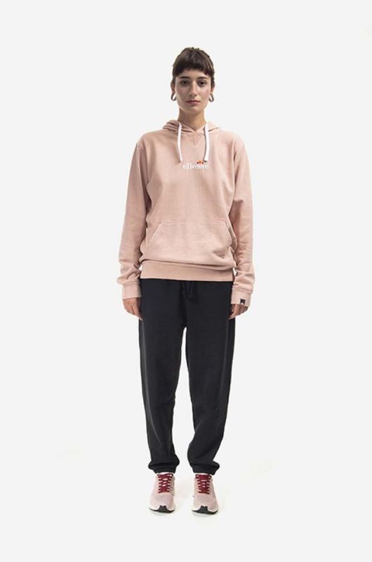 Бавовняна кофта Ellesse Daphni Oh Hoody жіноча колір рожевий з капюшоном з аплікацією SGM14014-PINK фото 2