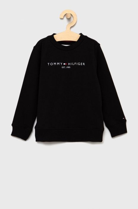 Дитяча бавовняна кофта Tommy Hilfiger колір чорний з аплікацією (1657135)