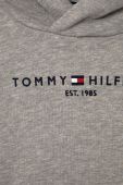 Дитяча бавовняна кофта Tommy Hilfiger колір сірий з аплікацією (1655602)