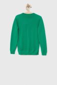 Дитячий бавовняний светр United Colors of Benetton колір зелений легкий (2968769)