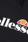 Дитяча кофта Ellesse колір чорний з капюшоном з принтом