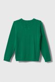 Дитячий бавовняний светр United Colors of Benetton колір зелений легкий (3412925)
