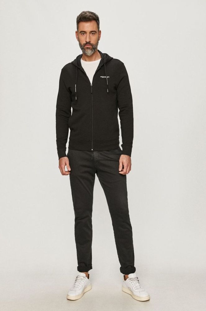 Кофта Armani Exchange чоловіча колір чорний з принтом (710764) фото 2