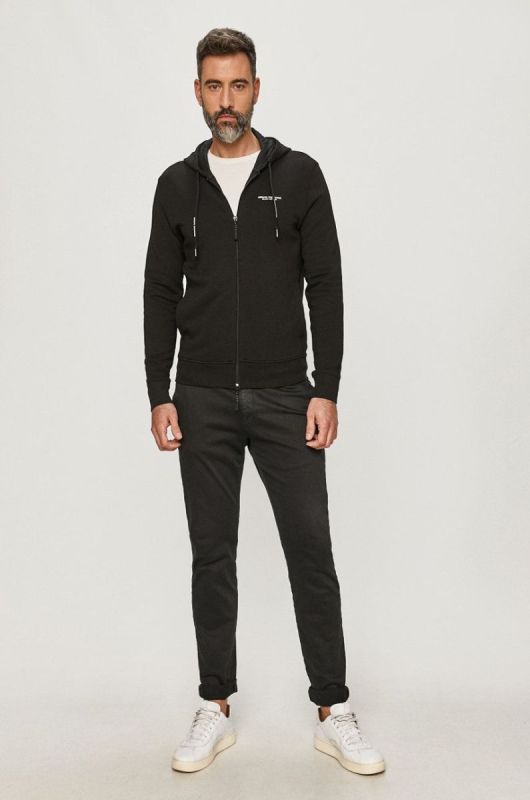 Кофта Armani Exchange чоловіча колір чорний з принтом (710764) фото 2