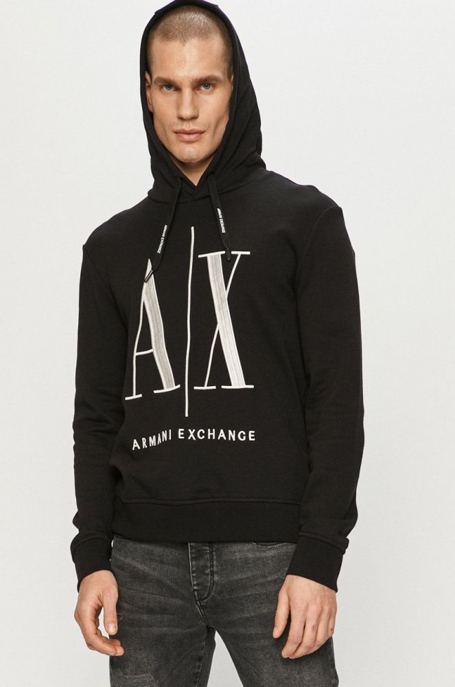 Armani Exchange - Кофта колір чорний (1269171)