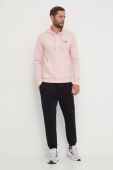 Кофта EA7 Emporio Armani чоловіча колір рожевий з капюшоном однотонна