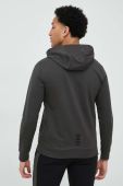 Кофта EA7 Emporio Armani чоловіча колір зелений з капюшоном однотонна