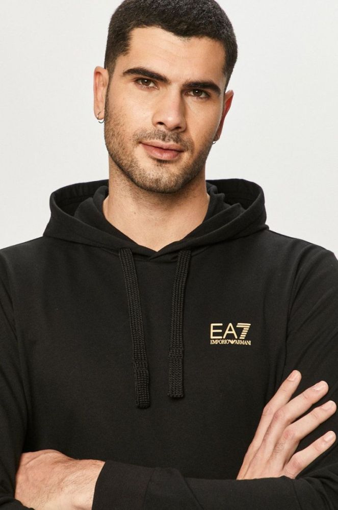 EA7 Emporio Armani - Бавовняна кофта колір чорний фото 4