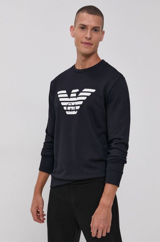 Кофта Emporio Armani чоловіча колір синій з принтом (1635630)