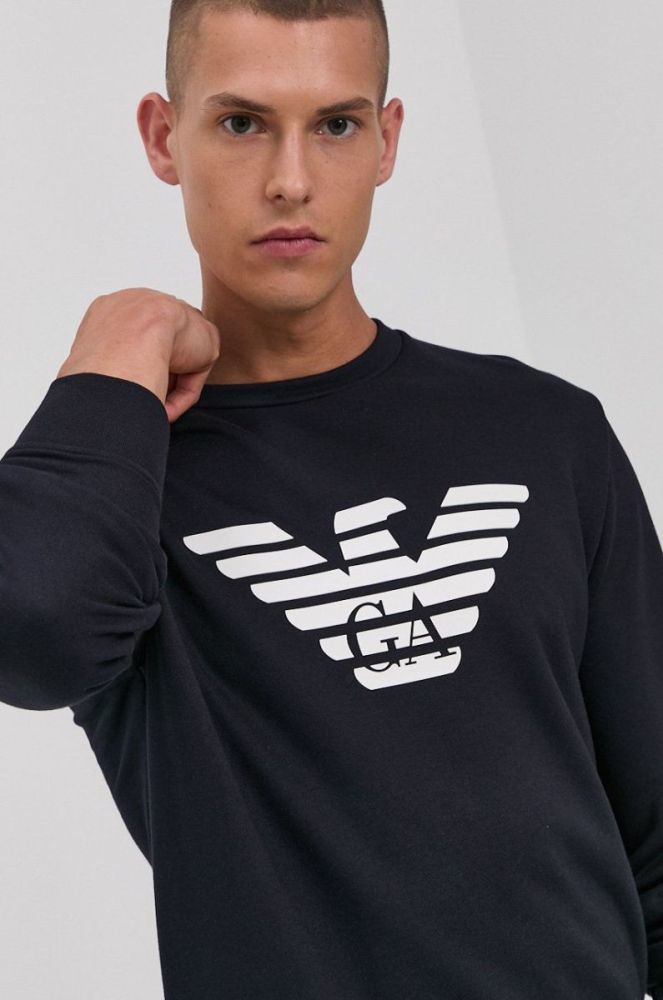 Кофта Emporio Armani чоловіча колір синій з принтом (1635630) фото 4