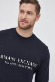 Бавовняна кофта Armani Exchange чоловіча колір синій з принтом