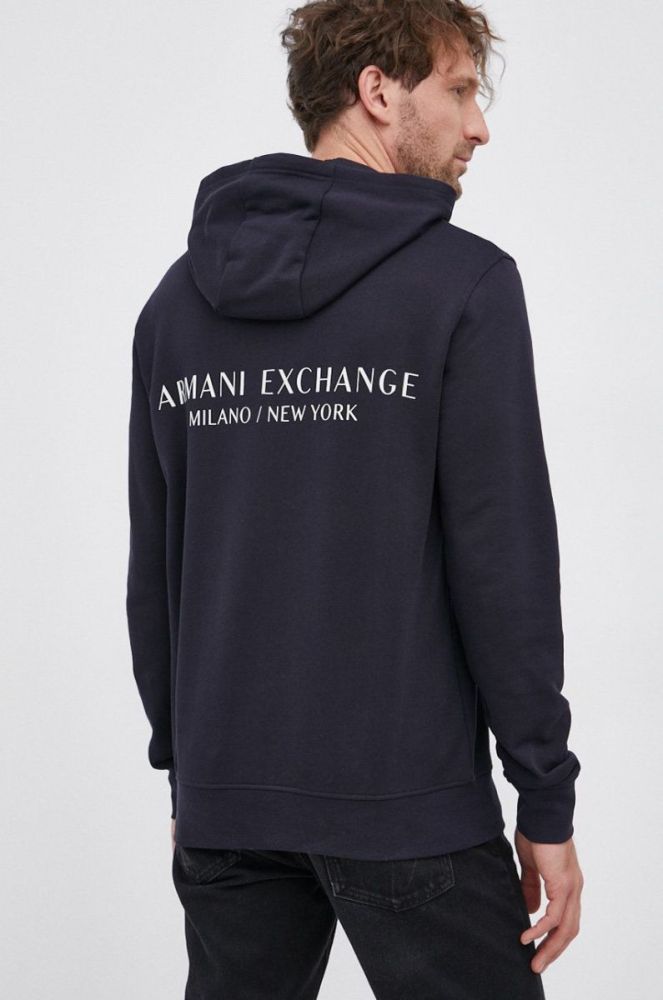 Кофта Armani Exchange чоловіча колір синій з принтом (1827075) фото 3