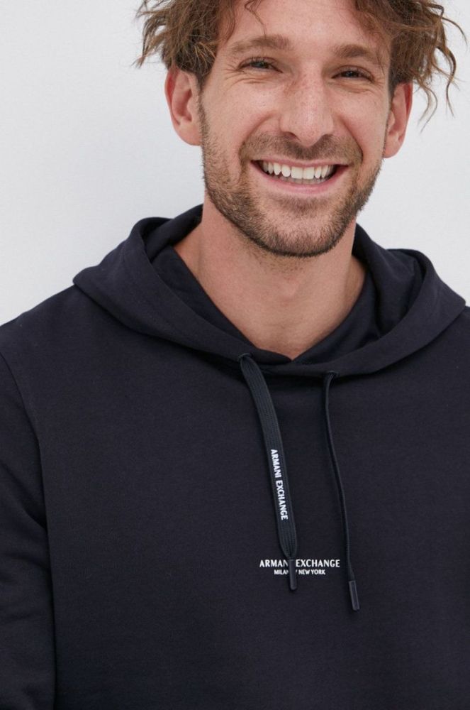 Кофта Armani Exchange чоловіча колір синій з принтом (1827075) фото 5