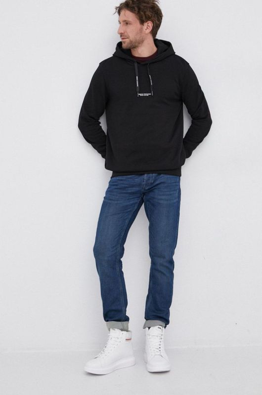 Кофта Armani Exchange чоловіча колір чорний з принтом (1827071) фото 2