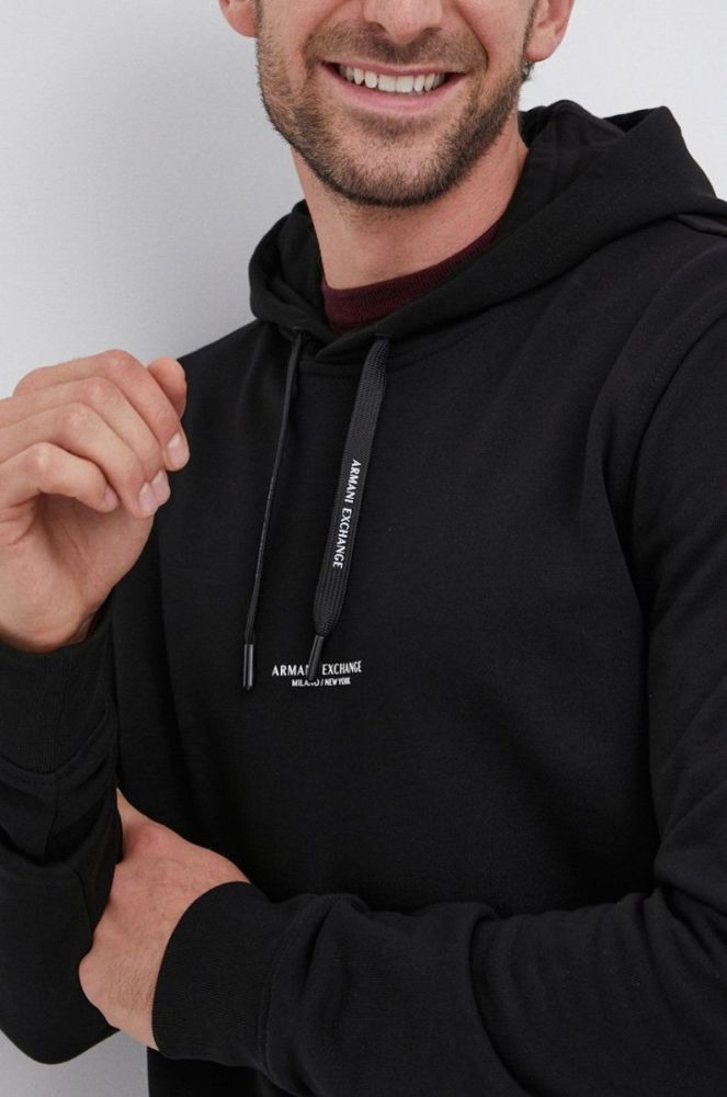 Кофта Armani Exchange чоловіча колір чорний з принтом (1827071) фото 4